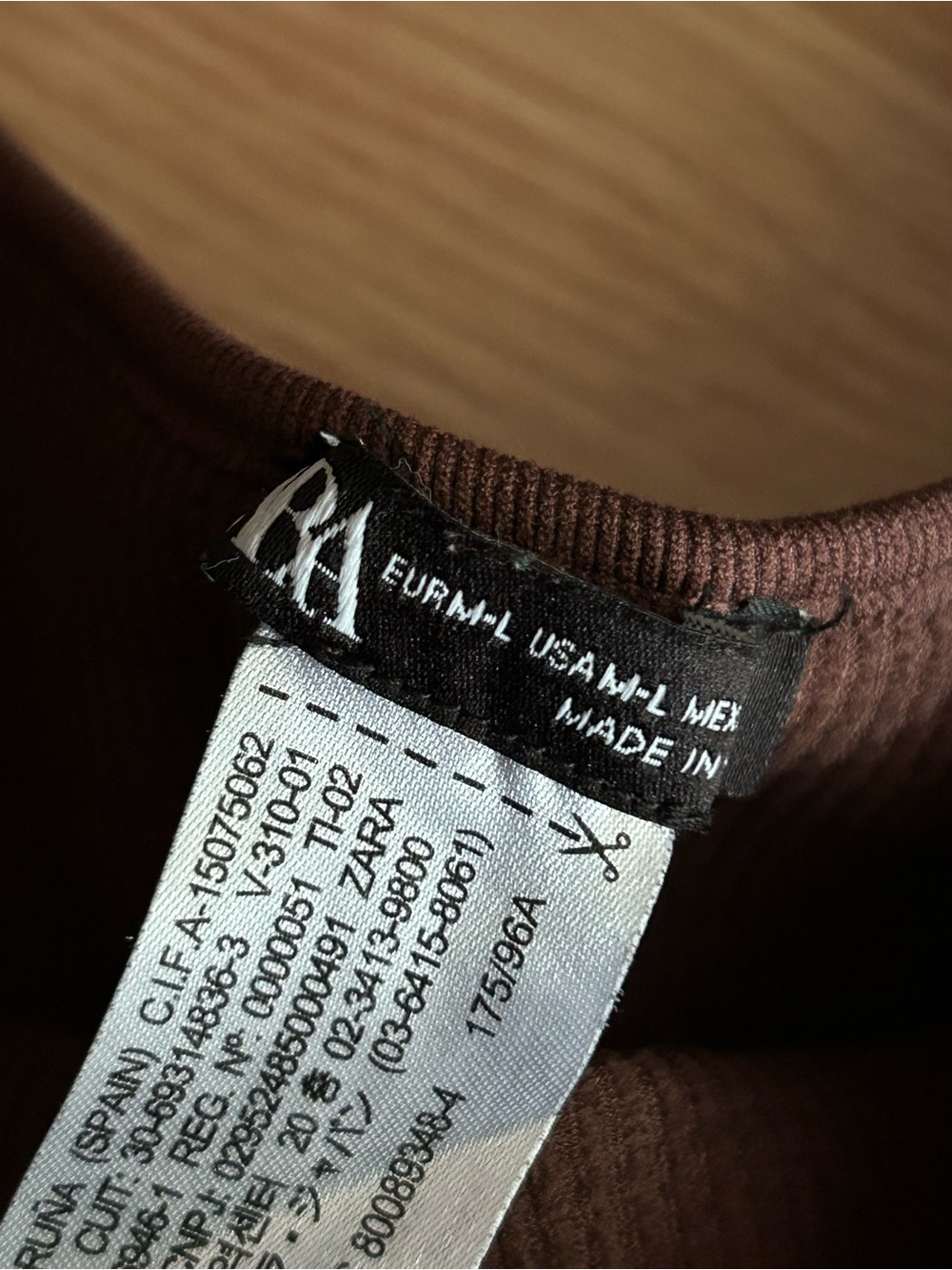 Zara Brown Ribbed Cropped Tank M-L - Picture 2 of 6